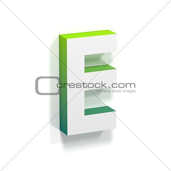 Green gradient and soft shadow letter E