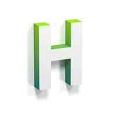 Green gradient and soft shadow letter H