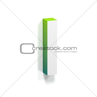 Green gradient and soft shadow letter I