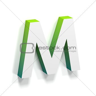 Green gradient and soft shadow letter M
