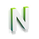 Green gradient and soft shadow letter N