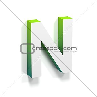 Green gradient and soft shadow letter N