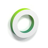 Green gradient and soft shadow letter O