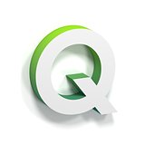 Green gradient and soft shadow letter Q