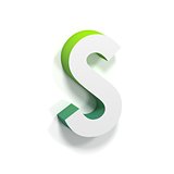 Green gradient and soft shadow letter S
