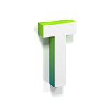 Green gradient and soft shadow letter T