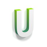 Green gradient and soft shadow letter U