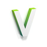 Green gradient and soft shadow letter V