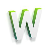 Green gradient and soft shadow letter W
