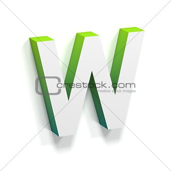 Green gradient and soft shadow letter W
