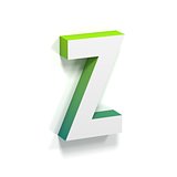 Green gradient and soft shadow letter Z