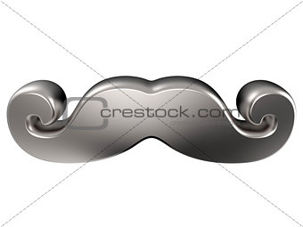 Silver mustache. 3D