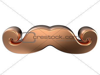 Bronze mustache. 3D