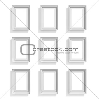 Blank picture frames. Website background template. Composition s