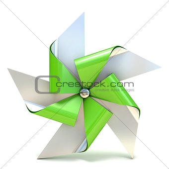 Pinwheel toy, five sided. 3D