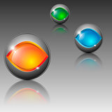 Sphere shaped different colored emblems