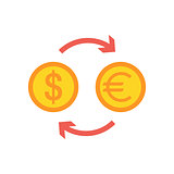 Currency exchange flat icon