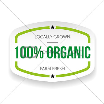 Hundred percent organic sticker