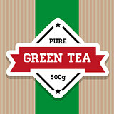 Green Tea vintage stamp label