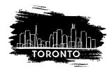 Toronto Skyline Silhouette. Hand Drawn Sketch.