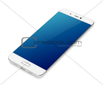 Modern touch screen smartphone isolated on white
