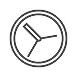 Clock Thin Line Vector Icon.