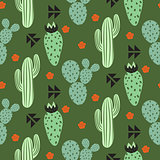Cactus plant vector seamless pattern. Abstract hipster desert nature fabric print.