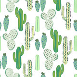 Various cacti desert vector seamless pattern. Abstract thorny plants nature fabric print.