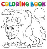 Coloring book bison theme 1