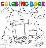 Coloring book mine entrance