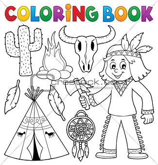 Coloring book Native American theme 2