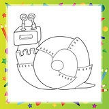 Vector illustration of Snail robot - Coloring book