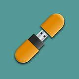 Photo realistic mock-up flash drive, vector illustration.