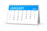 table calendar 2018 january