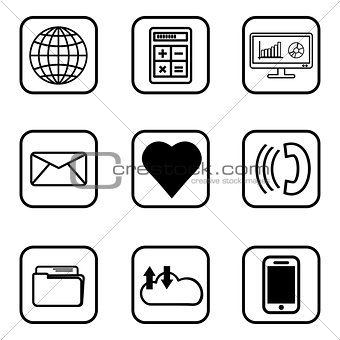 03 Services icons  set on white background.