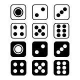 Dice with rounded corners isolated on white background. 