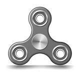 Realistic hand fidget spinner toy - stress and anxiety relief. Steel colour spinner toy.