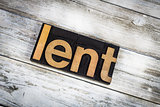 Lent Letterpress Word on Wooden Background