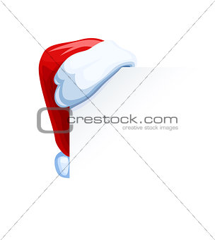 Santa Claus cap hang at corner.
