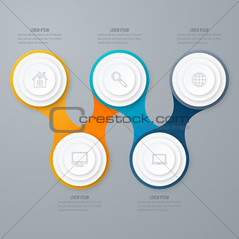 Business infographics. Timeline with 5 circles