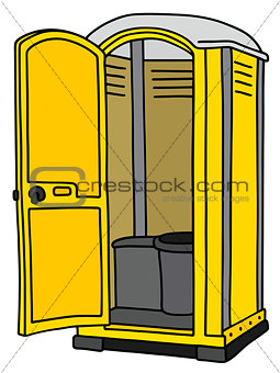 Yellow mobile toilet