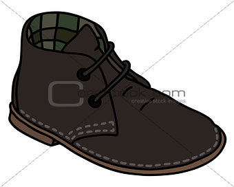 Black suede shoe