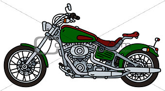 Green heavy motorbike