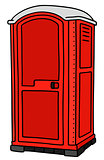 Red mobile toilet