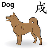 Chinese Zodiac Sign Dog in brown color