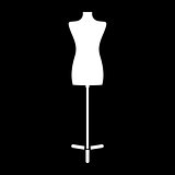 Fashion stand, female torso mannequin the white color icon .