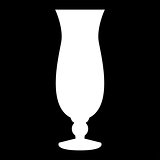 Cocktail glass the white color icon .
