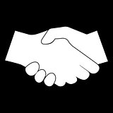 Business handshake the white color icon .