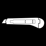 Paper knife the white color icon .