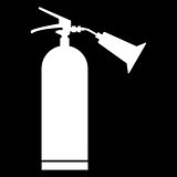 Fire extinguisher the white color icon .